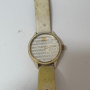 Marc Jacobs Gold and Cream Striped Watch
